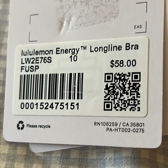 LULULEMON ENERGY LONGLINE BRA SIZE 10 NWT PINK COLOR - Picture 8 of 8